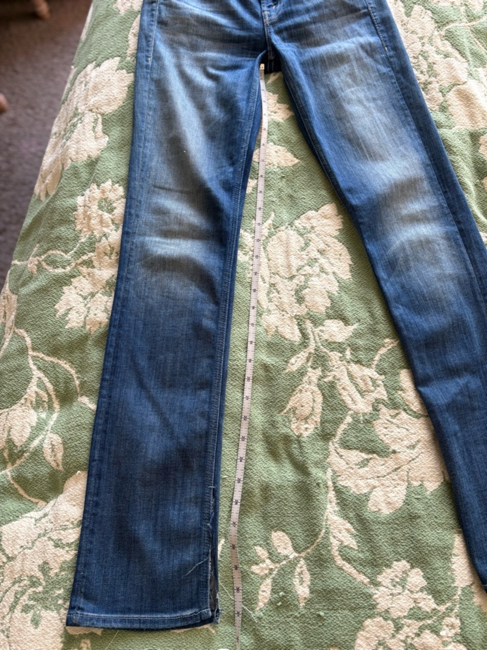 MOTHER Indigo Blue Denim Jeans with Pocket Stitching ..Slit Hem - Picture 5 of 7
